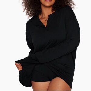 SET ACTIVE sleep - Navy Oversized Boyfriend Henley